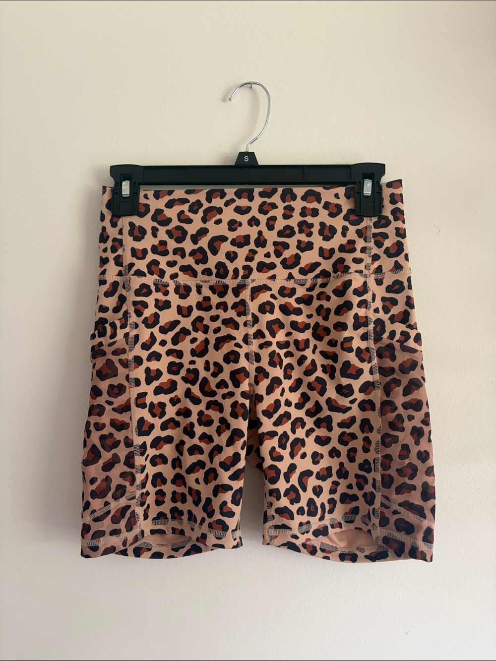 Fabletics Leopard Print High-Rise Bike Shorts with Pockets